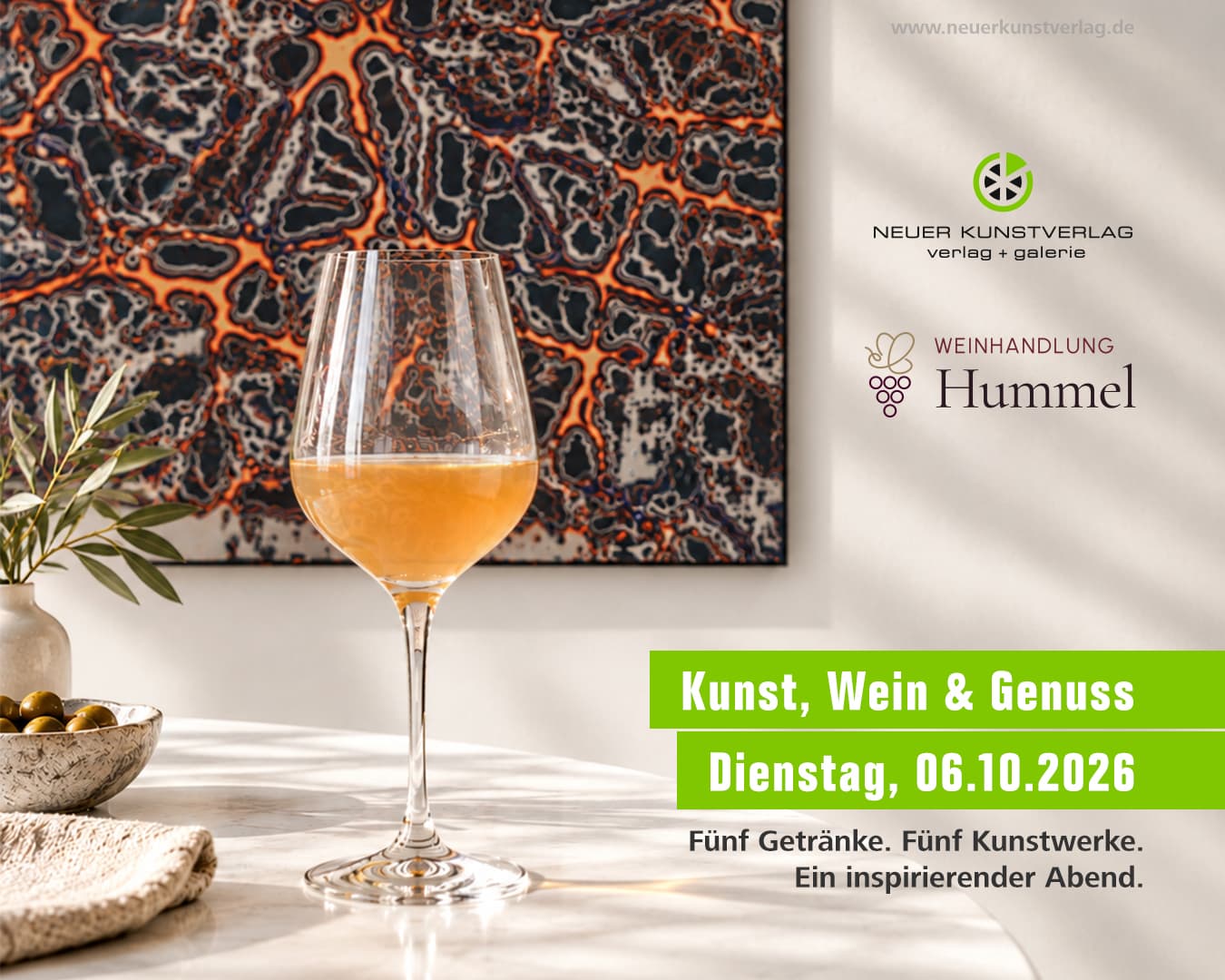 Flasche Kunst, Wein & Genuss Karte